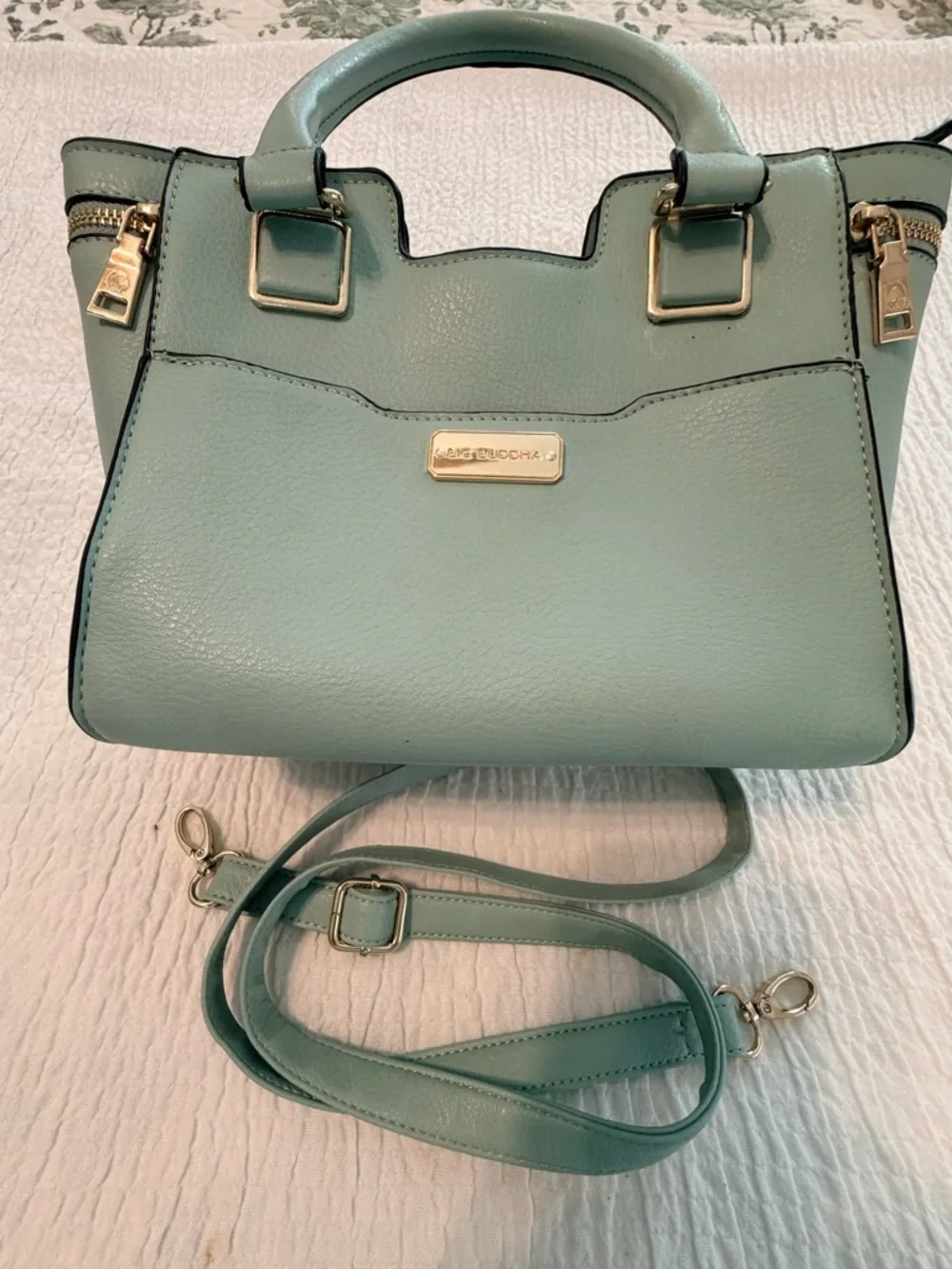Big Buddha Bag Mint Green Satchel – Top Handle + Crossbody Strap
